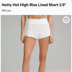 Lululemon hotter hot high rise lined shorts 2.5”